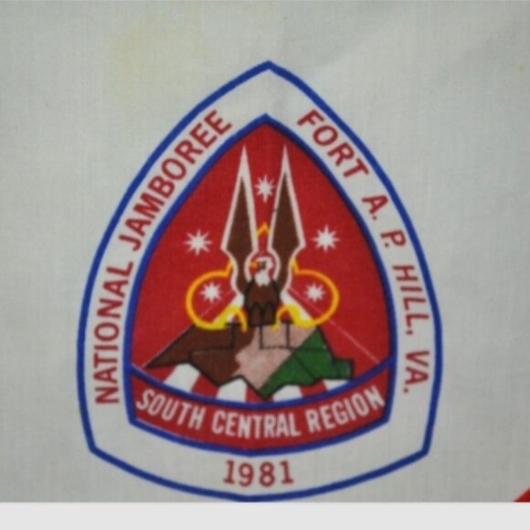 Pair Vintage Scout Neckerchiefs National Jamboree 1981 Virginia Uniform Souvenir - Picture 5 of 6